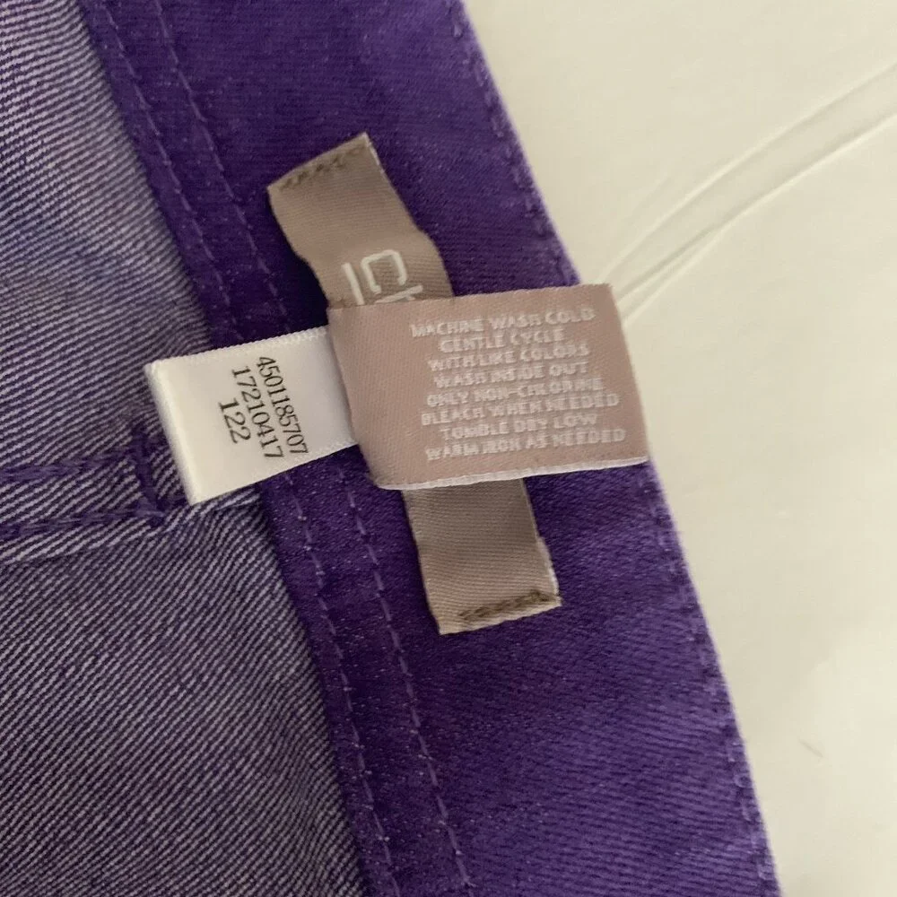 Chicos Jeans Womens 2 US 12 Purple Denim Cropped Capri Stretch Everyday Casual - Picture 5 of 6